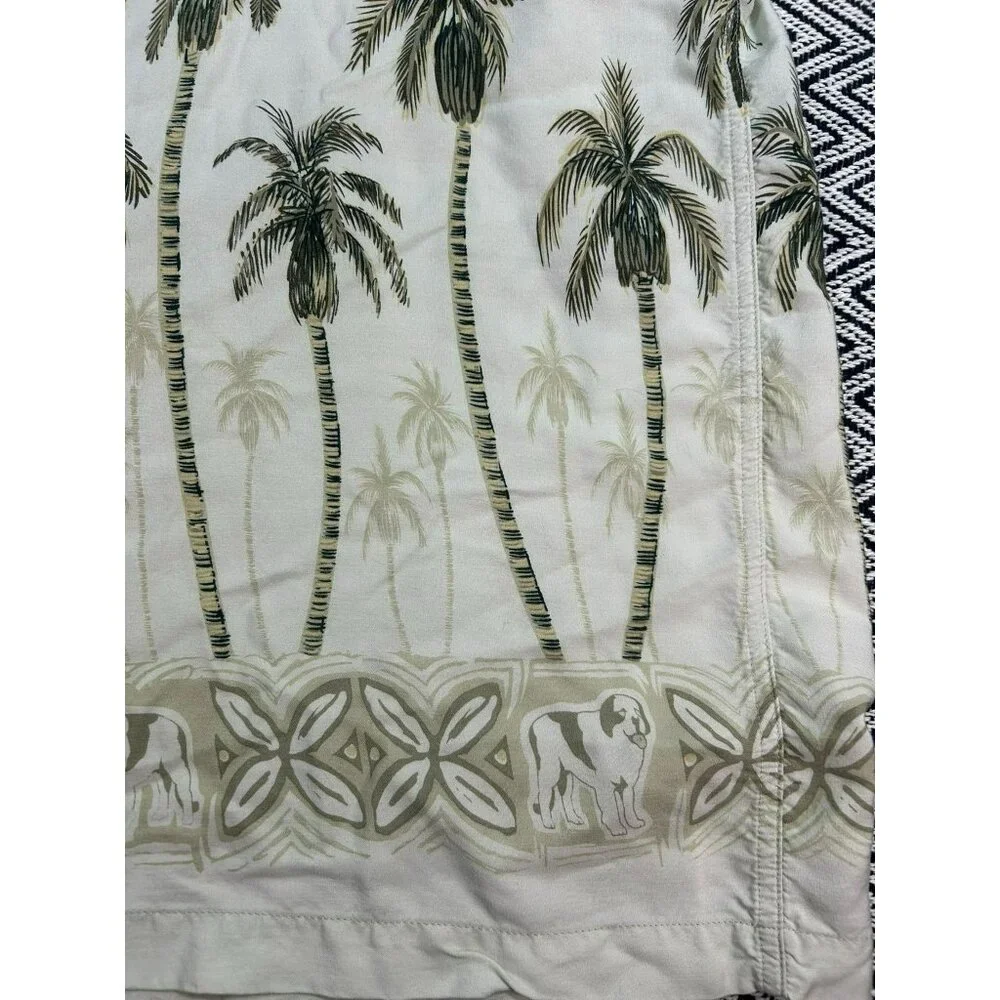 Big Dog Men's Hawaiian Shirt X-Large All Around Palm Tree Print Short Sleeve But - Picture 5 of 7
